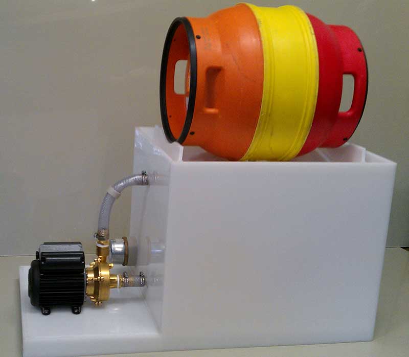 Polypropylene single sterilization cask washer shown with cask