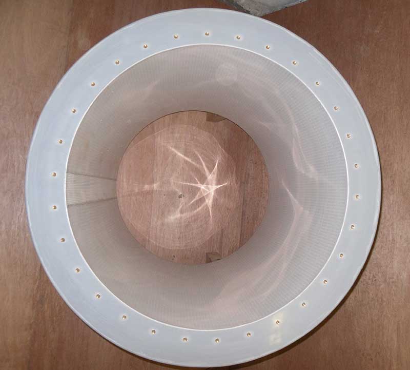 Fire Retardent Polypropylene circular attenuator with threaded end rings