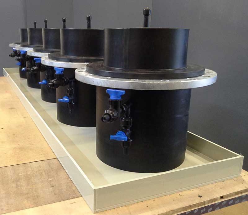 HDPE sample pots with Polypropylene drip tray