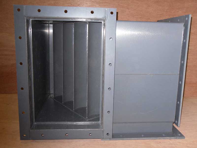 UPVC flanged tee showing air turns